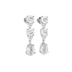 18K Drop Diamond Earrings — 3D VIEW