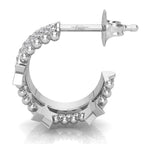 18K Crescent Moon and Stars Diamond Earrings — SIDE VIEW
