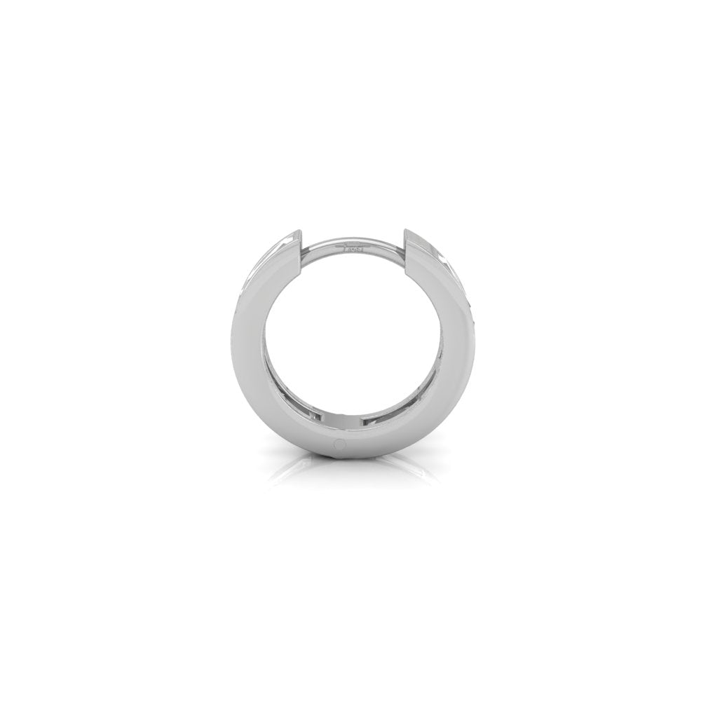 14K Diamond Hoop Earrings — SIDE VIEW