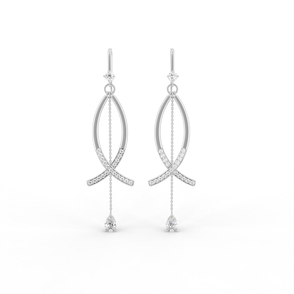 Sterling Silver Diamond Earrings — TOP
