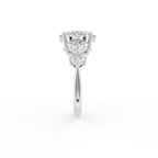 18K Solitaire Oval Diamond Engagement Ring — SIDE
