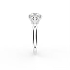 18K Trilogy Round Brilliant Diamond Ring — SIDE