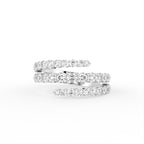 18K Spiral Pave Diamond Ring — TOP