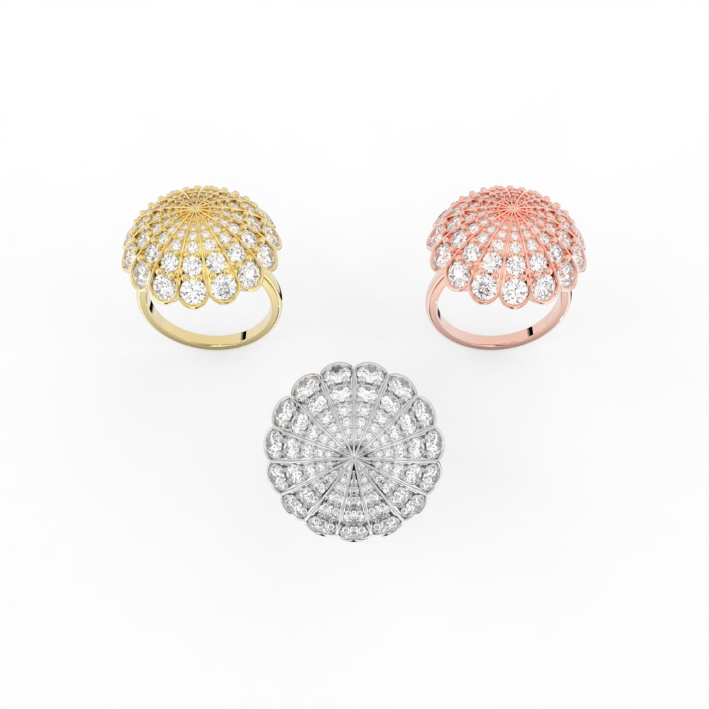 Sterling Silver Diamond Ring — 3 COLOR