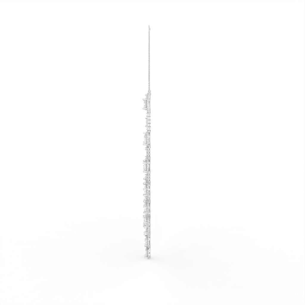 Sterling Silver Diamond Necklace — 3D / RIGHT