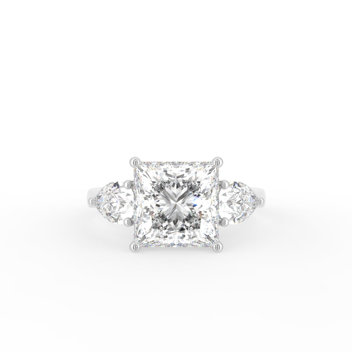 18K Trilogy Diamond Ring — TOP