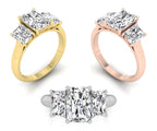 18K Trilogy Diamond Engagement Ring — 3 COLOR