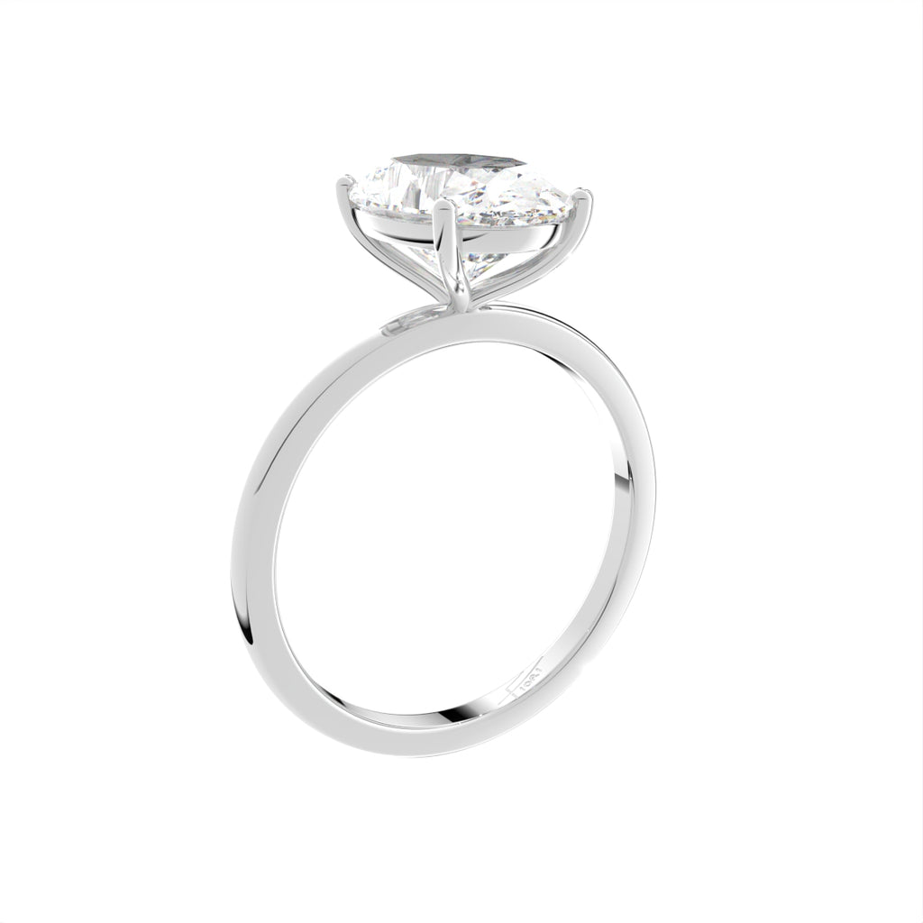 18K Solitaire Oval Diamond Engagement Ring — 3D VIEW