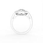 18K Bespoke Round Halo Diamond Ring — FRONT