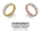 18K Full Eternity Pear Diamond Ring — 3 COLOR