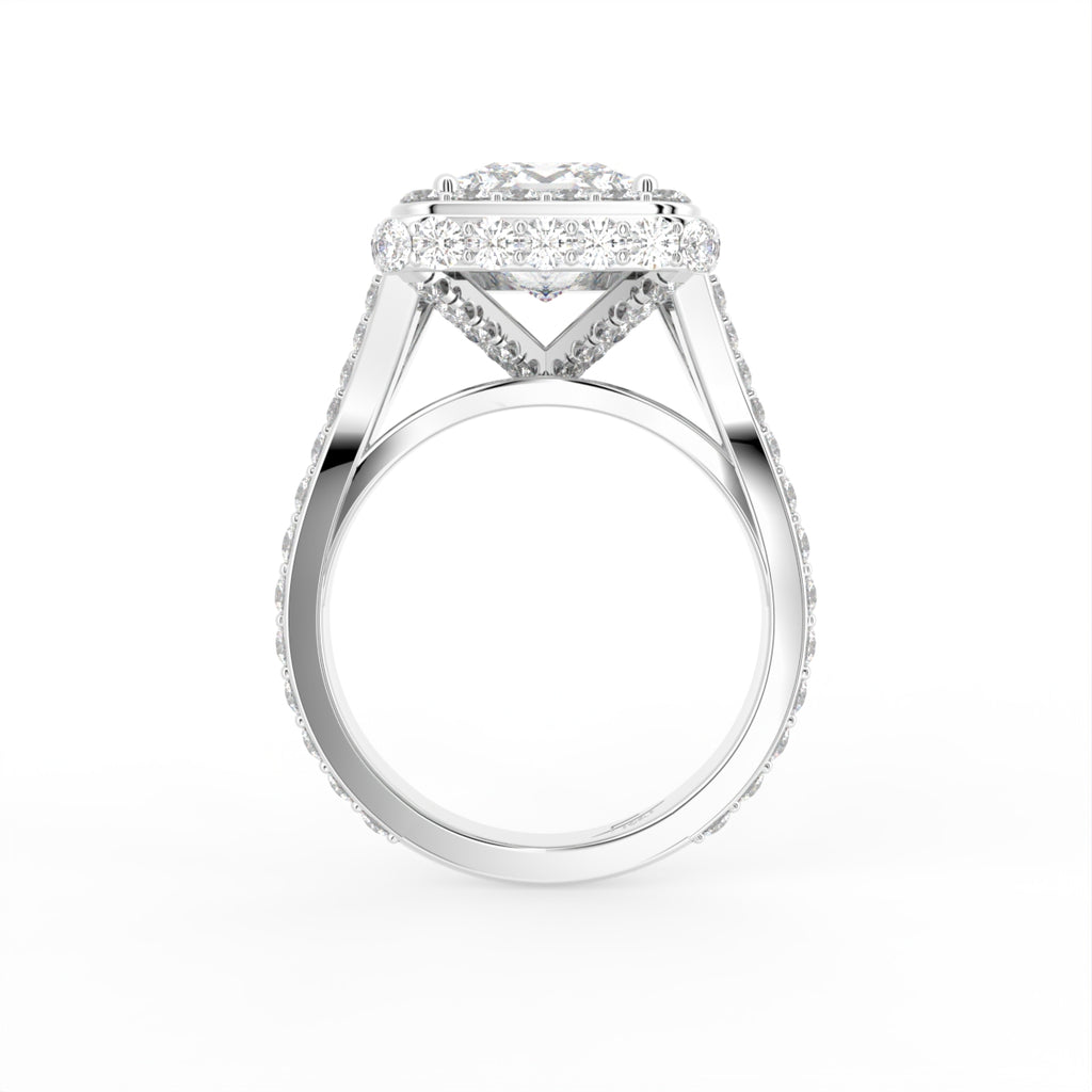 18K Halo Diamond Ring — FRONT