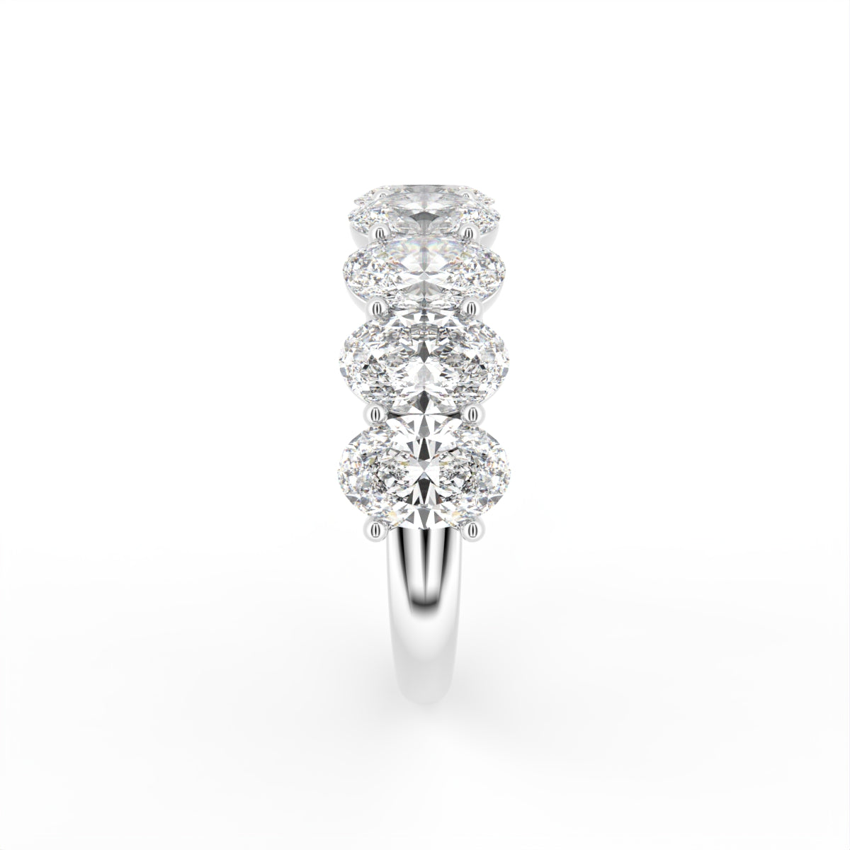 vimg:FJ4625|vimg:FJ4629|vimg:FJ4632|14K White Gold Eternity Oval Diamond Ring — SIDE