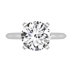 18K Round Diamond Solitaire Engagement Ring — TOP