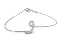 18K White Gold Arabic Alphabet Round Diamond Bracelet — TOP