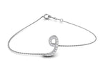 18K White Gold Arabic Alphabet Round Diamond Bracelet — TOP