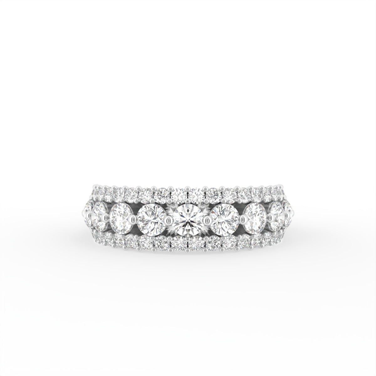 18K Rose Gold Eternity Round Diamond Ring — TOP