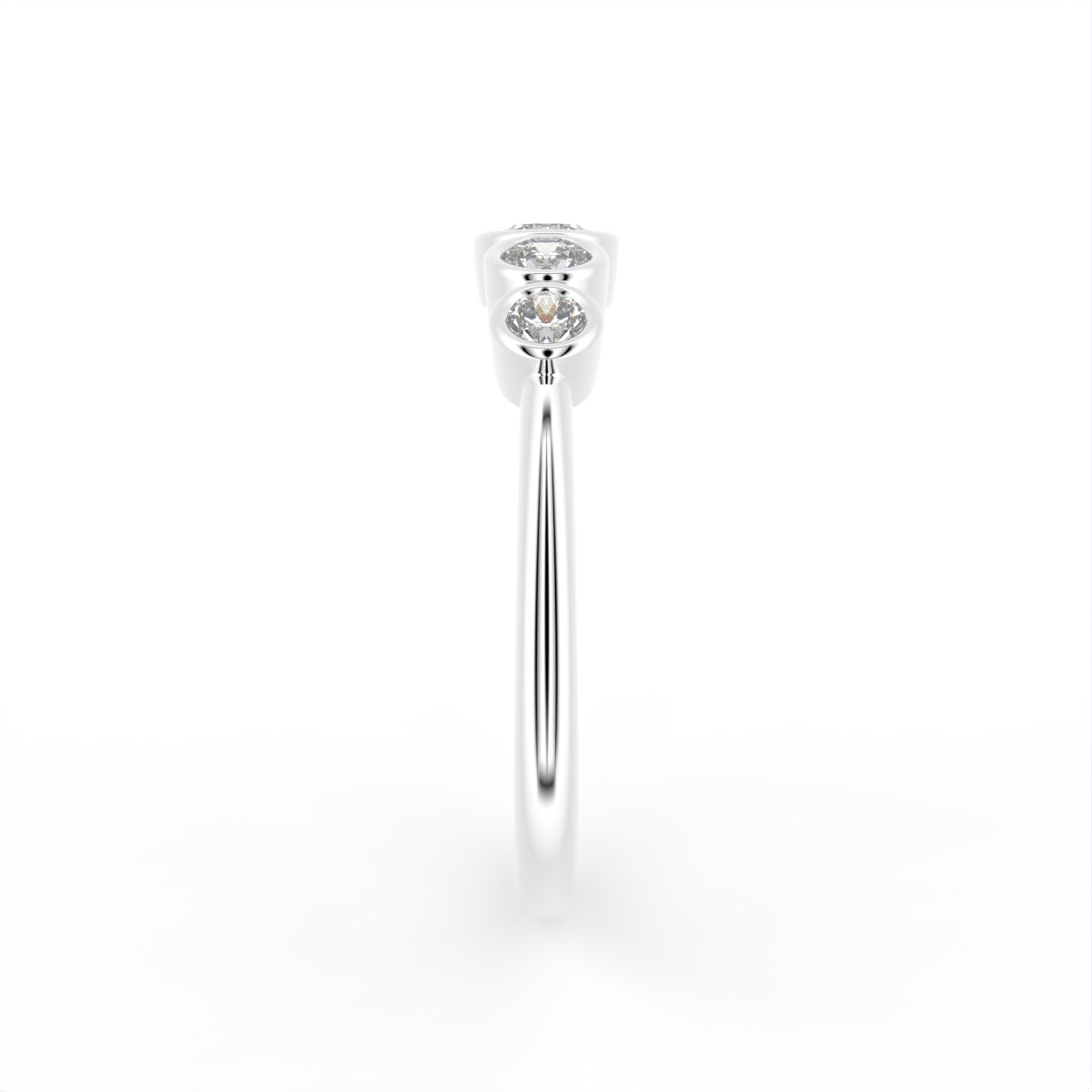 18K Bespoke Round Diamond Ring — SIDE