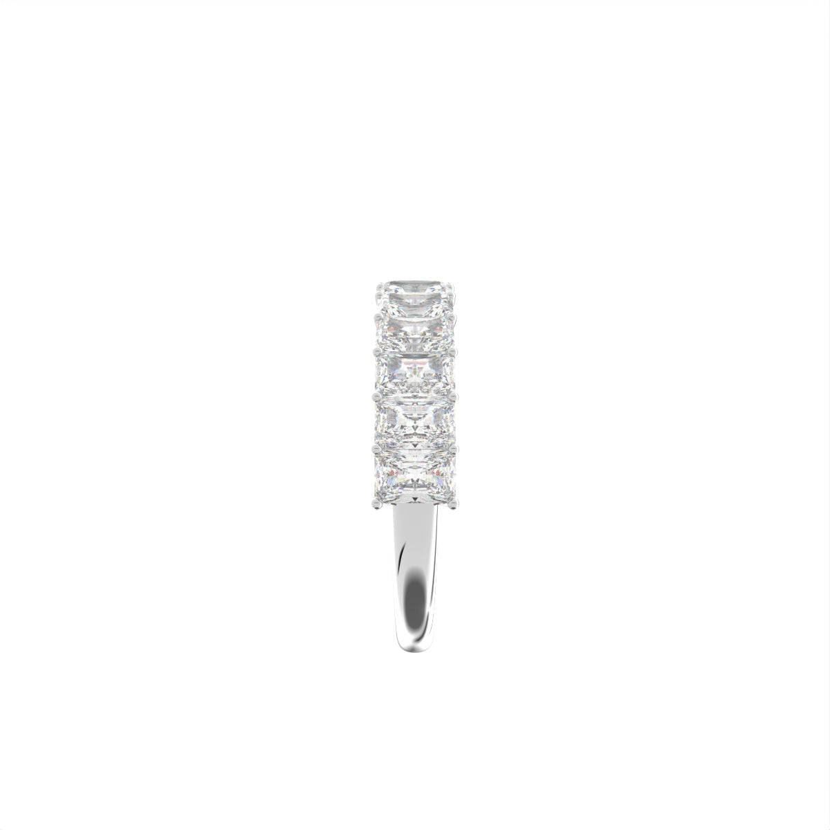 14K White Gold Eternity Radiant Diamond Ring — SIDE