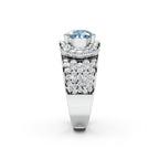 vimg:FJ1138|18K White Gold Bespoke Pear Diamond Ring — SIDE