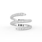 18K Spiral Pave Diamond Ring — TOP
