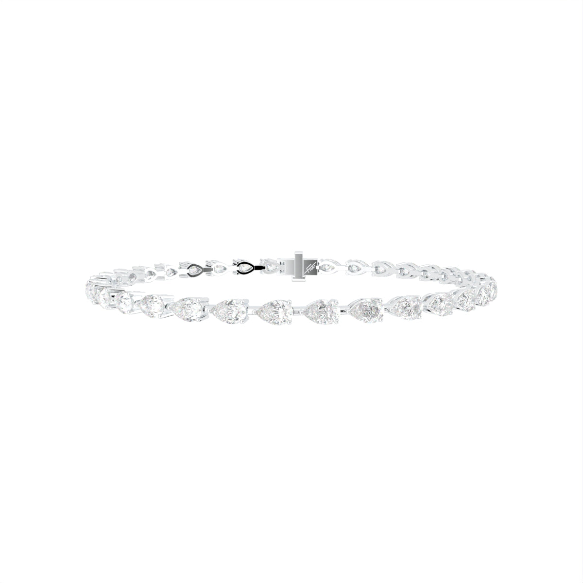 18K Tennis Pear Diamond Bracelet — TOP