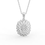 18K Halo Solitaire Emerald Diamond Pendant — BACK