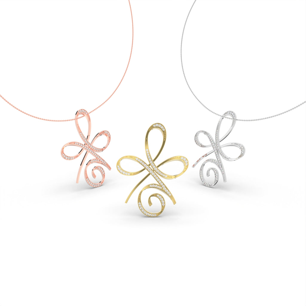 18K Bespoke Life Symbol Diamond Pendant — 3 COLOR