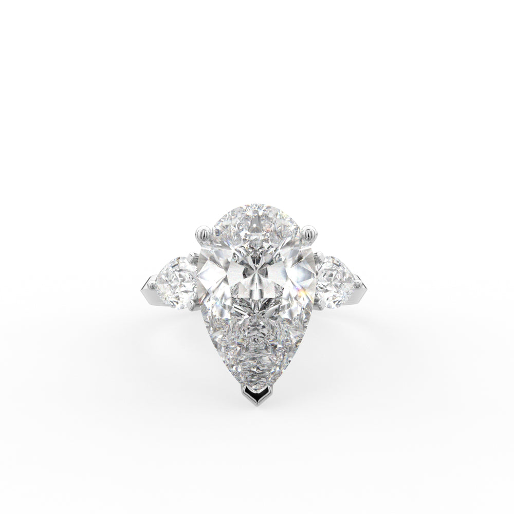 18K Yellow Gold Pear Diamond Engagement Ring
