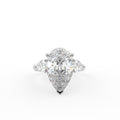 18K White Gold Pear Diamond Engagement Ring — TOP