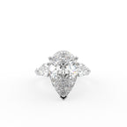 18K White Gold Pear Diamond Engagement Ring — TOP
