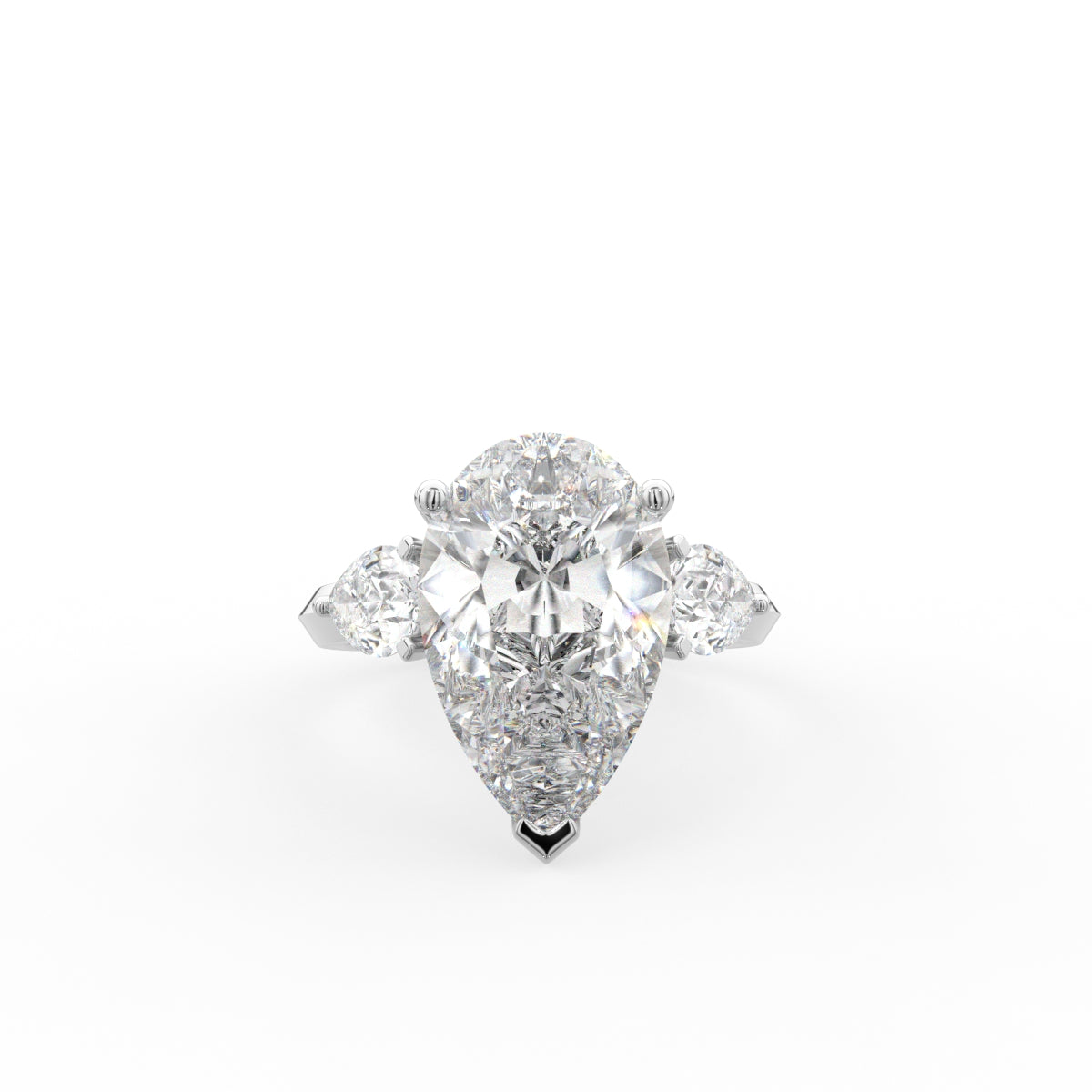 18K Yellow Gold Pear Diamond Engagement Ring