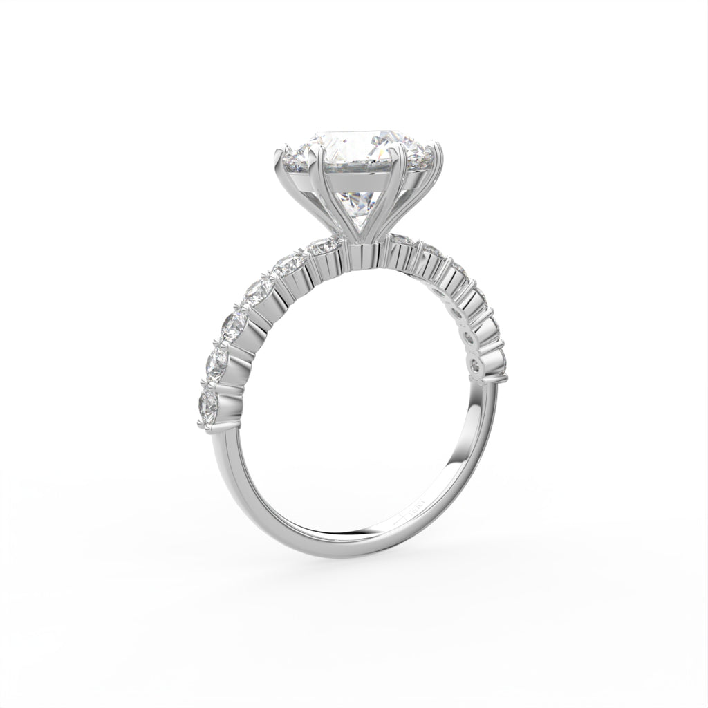 18K Round Diamond Engagement Solitaire Ring — 3D VIEW