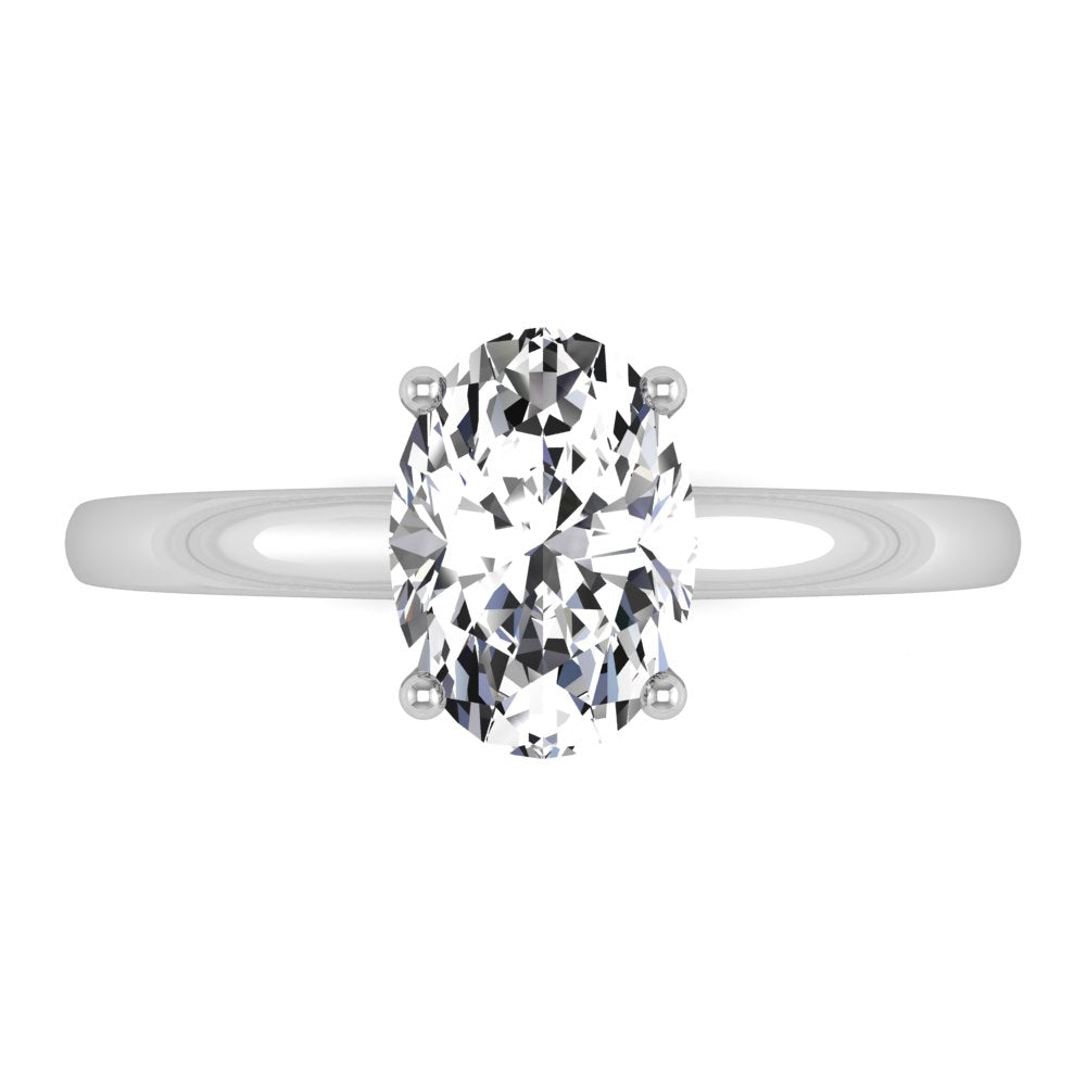 vimg:FJ7010|vimg:FJ7012|vimg:FJ7013|14K White Gold Solitaire Oval Diamond Ring — TOP
