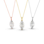 18K Solitaire Marquise Diamond Pendant — 3 COLOR