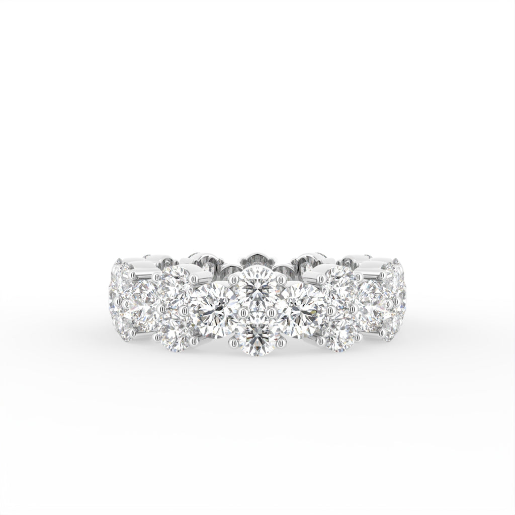 18K Round Full Eternity Diamond Ring — TOP