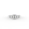 18K Bespoke Emerald-Cut Diamond Engagement Ring — TOP