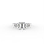 18K Bespoke Emerald-Cut Diamond Engagement Ring — TOP