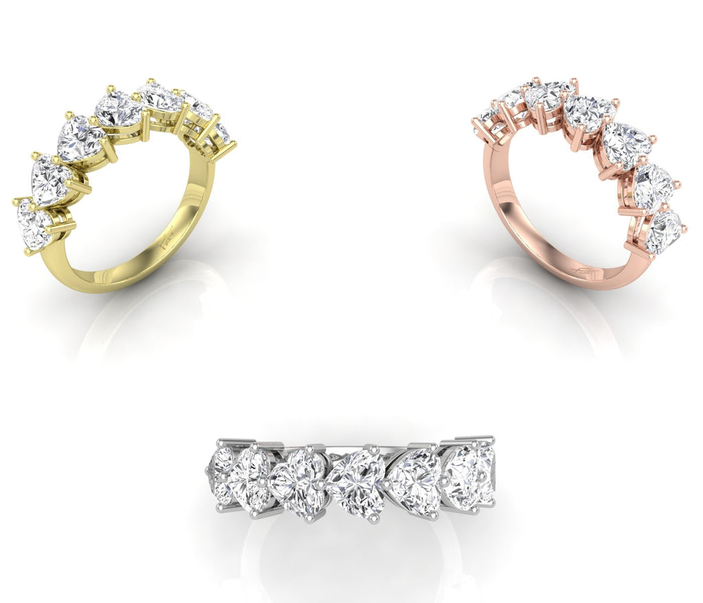 vimg:FJ4867|vimg:FJ4868|vimg:FJ4872|vimg:FJ4874|vimg:FJ4875|vimg:FJ4880|vimg:FJ4882|14K White Gold Eternity Heart Diamond Ring — 3 COLOR