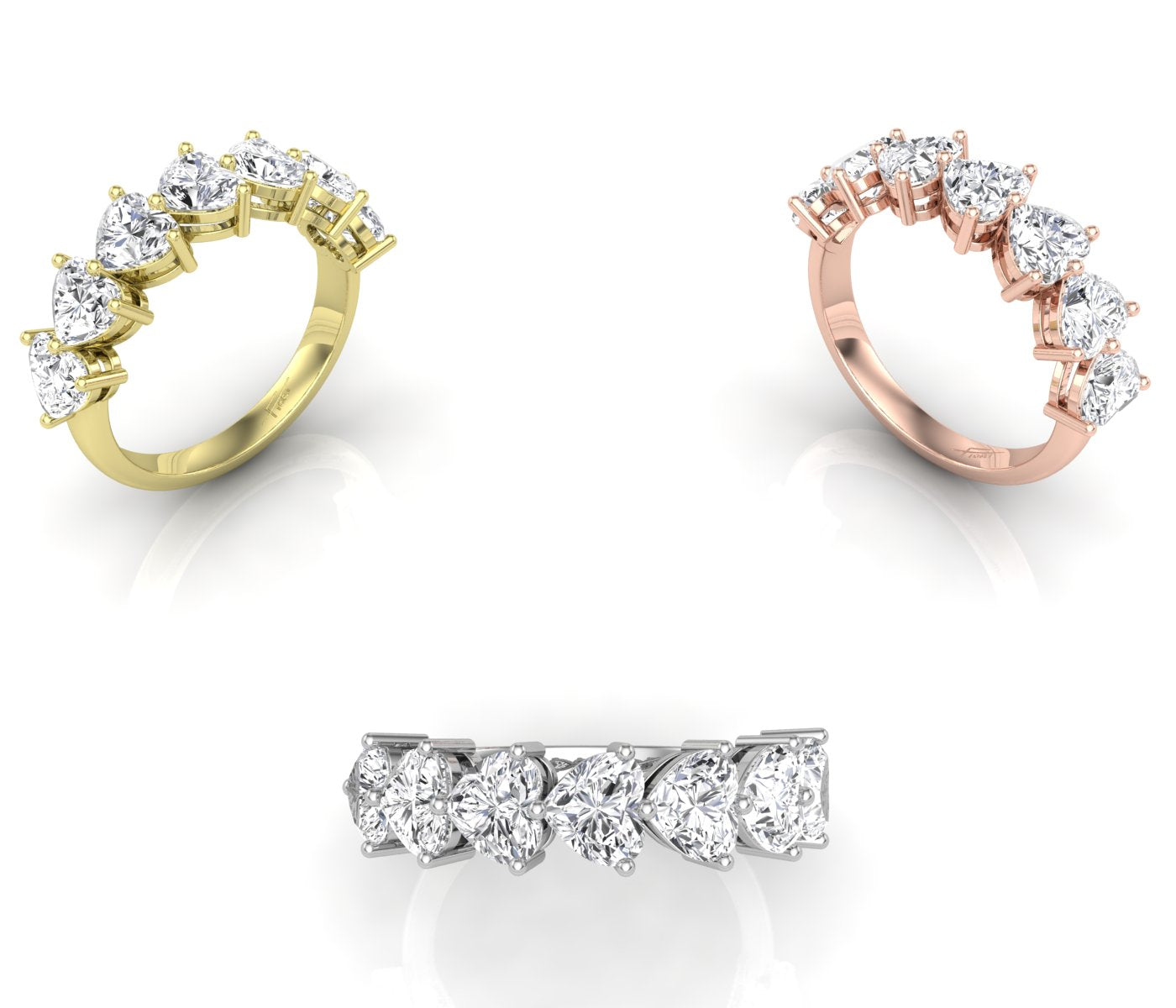 vimg:FJ4867|vimg:FJ4868|vimg:FJ4872|vimg:FJ4874|vimg:FJ4875|vimg:FJ4880|vimg:FJ4882|14K White Gold Eternity Heart Diamond Ring — 3 COLOR
