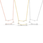 18K Rose Gold Constellation Round Diamond Pendant — 3 COLOR