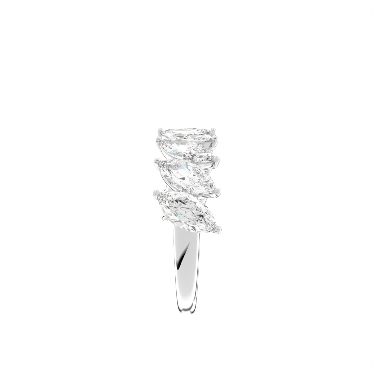 vimg:FJ4665|vimg:FJ4672|vimg:FJ4673|14K White Gold Eternity Marquise Diamond Ring — SIDE