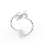 18K Bespoke Twin Marquise Diamond Ring — 3D VIEW