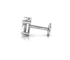 14K White Gold Trillion Diamond Stud Earrings — SIDE VIEW