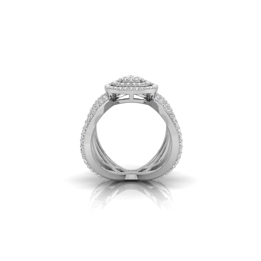 18K Bespoke Multi-Band Diamond Ring — FRONT