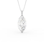 18K Solitaire Marquise Diamond Pendant — FRONT