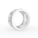 18K Leaf Eternity Diamond Ring — 3D VIEW