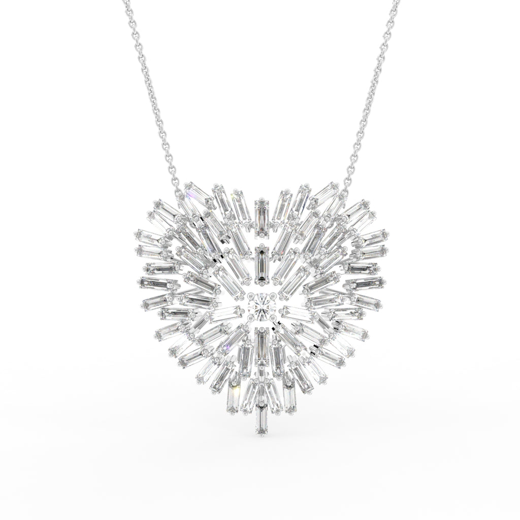 18K Heart Lab Grown Diamond Pendant — FRONT