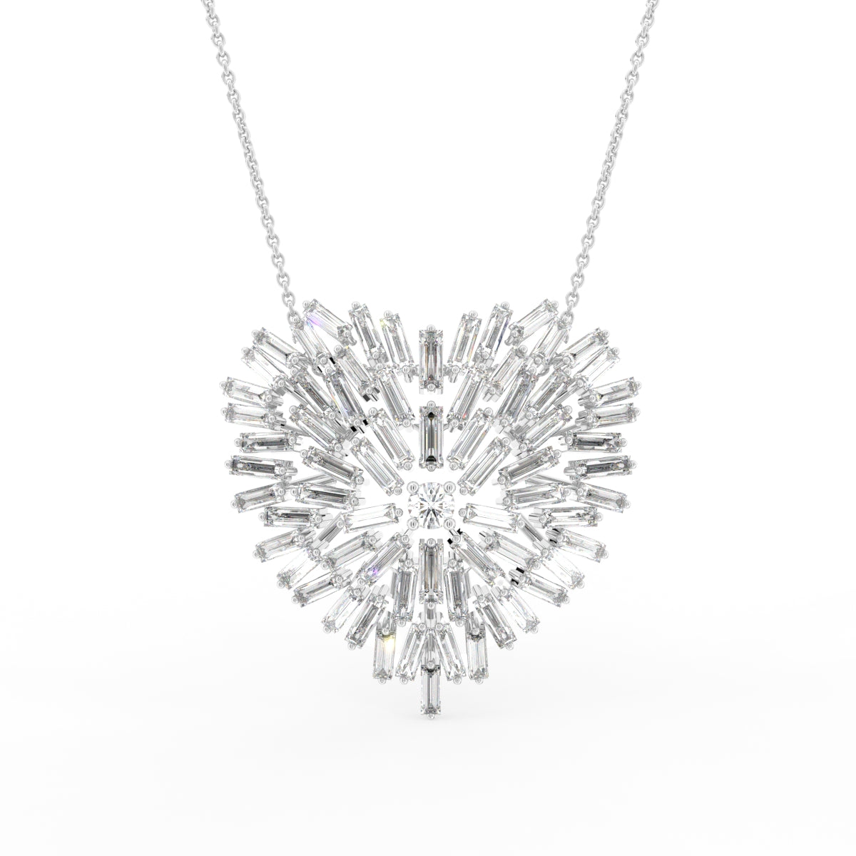 18K Heart Lab Grown Diamond Pendant — FRONT