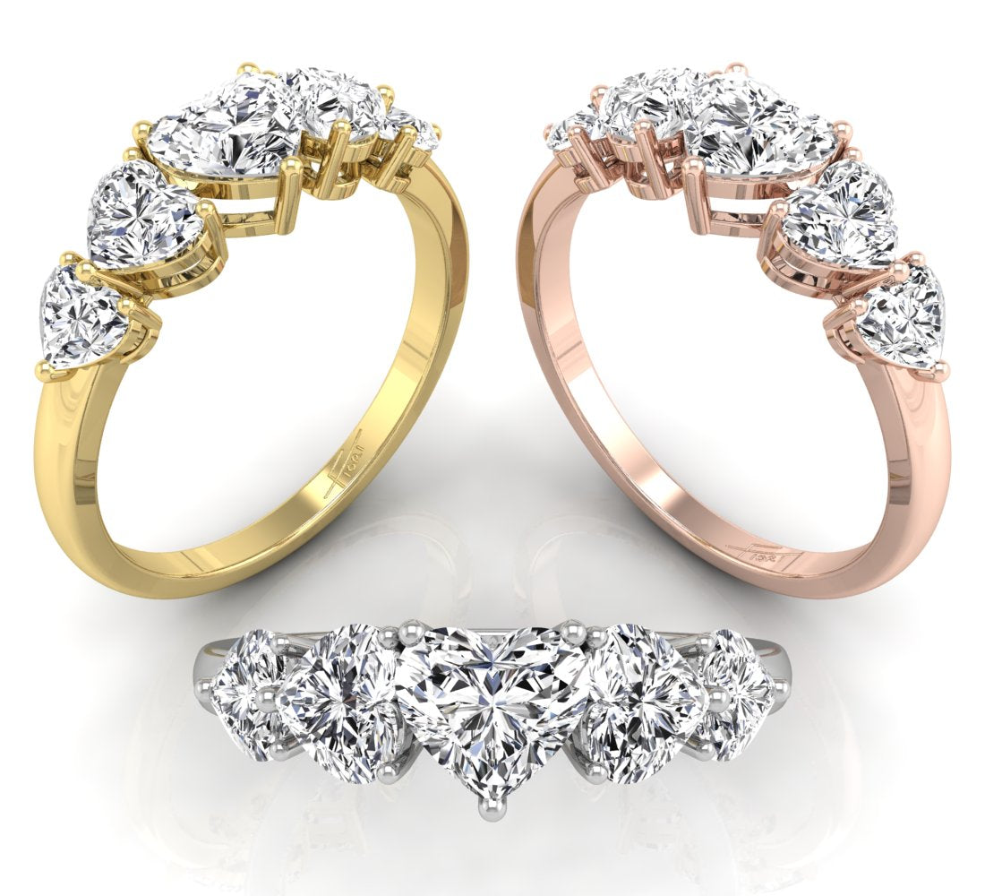 18K Bespoke Heart Diamond Ring — 3 COLOR
