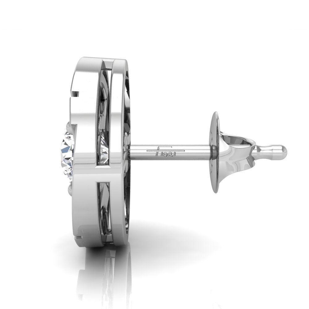 18K Bespoke Diamond Stud Earrings — SIDE VIEW
